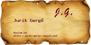 Jurik Gergő névjegykártya